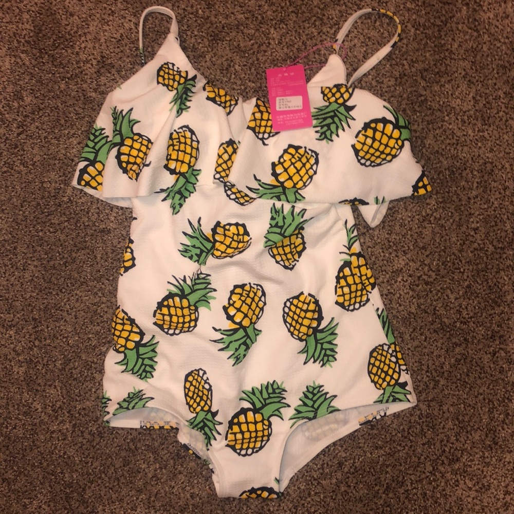 One piece pineapple print suit